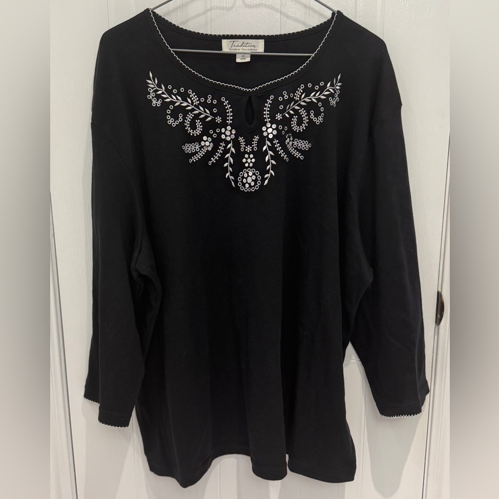 Black Embellished Blouse